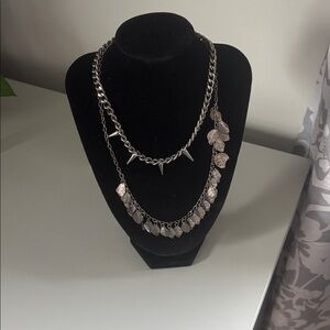 Two dark metal chain necklaces, like new.